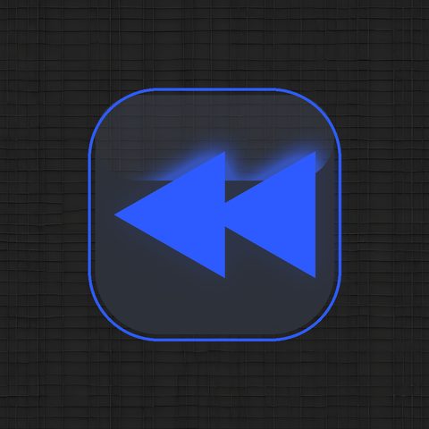 pfp option B, cobalt chevron punched into a dark rounded badge
