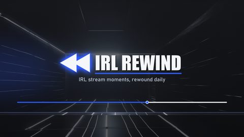 channel banner, chevron and IRL REWIND lockup with the tagline IRL stream moments rewound daily